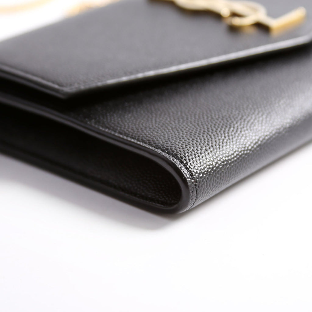 Uptown Chain Wallet Grain 607788 Black