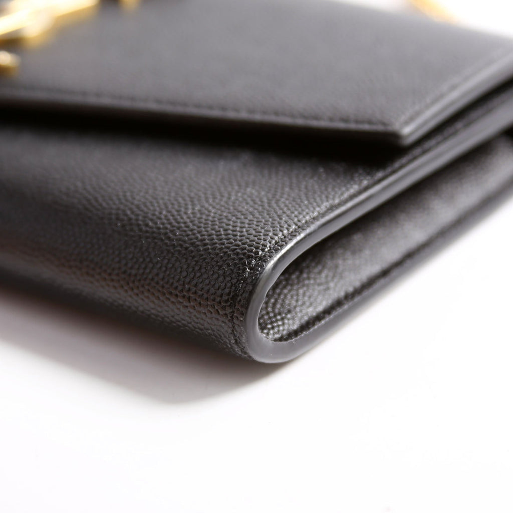 Uptown Chain Wallet Grain 607788 Black