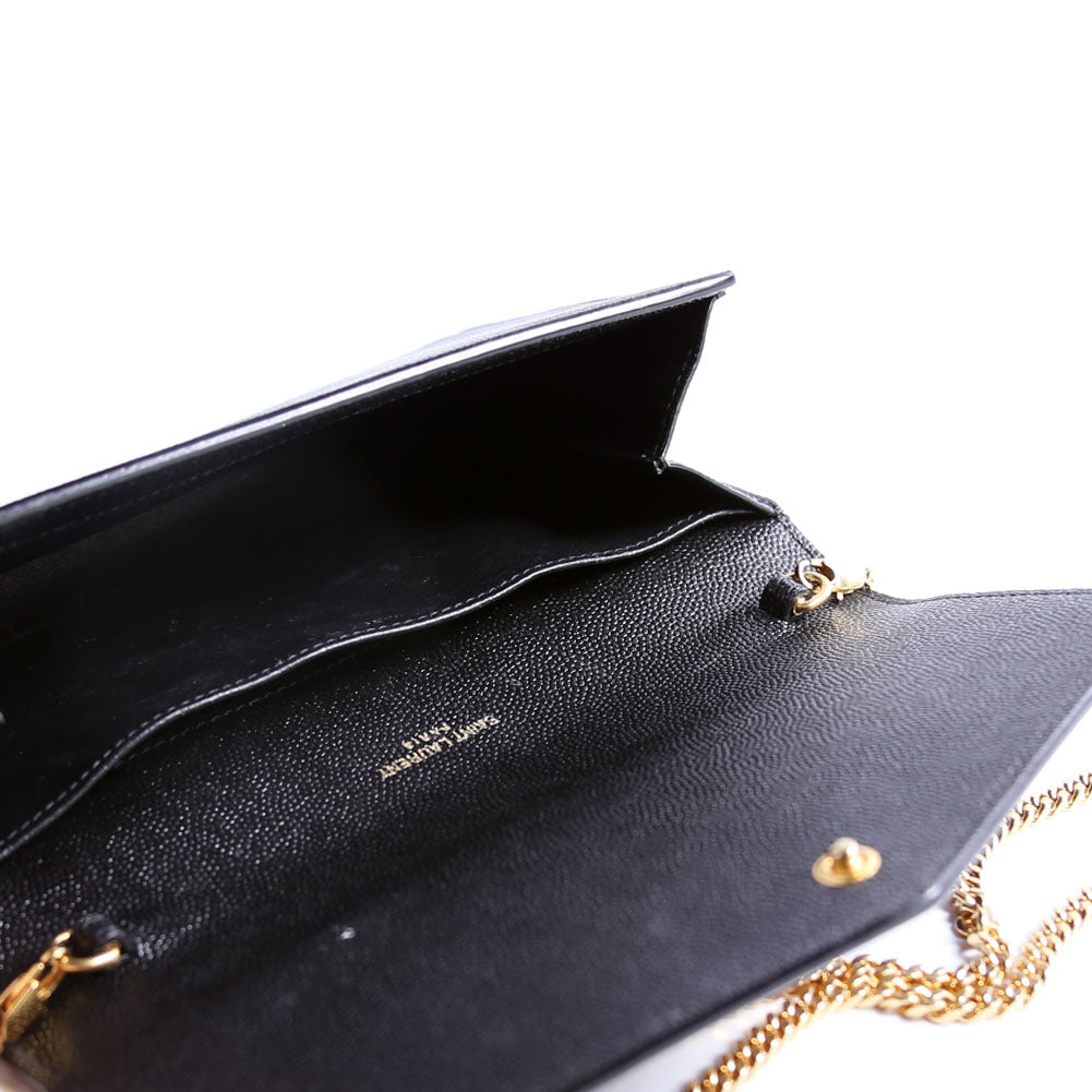 Uptown Chain Wallet Grain 607788 Black