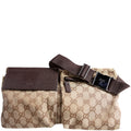 28566 GG Canvas Waist Bag Brown