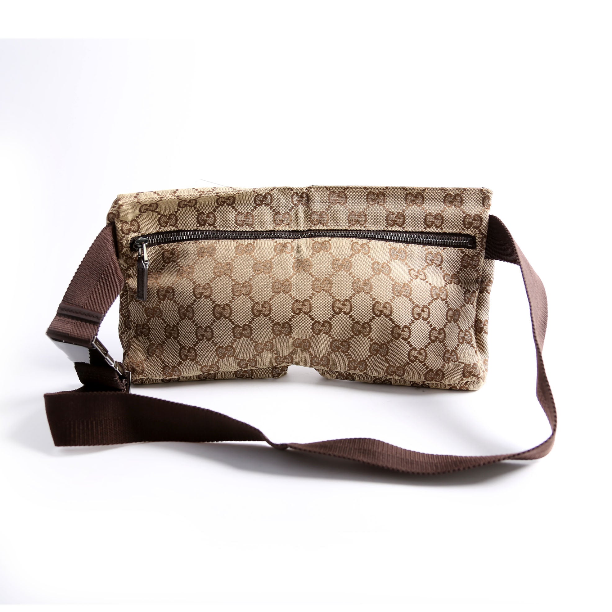 28566 GG Canvas Waist Bag Brown