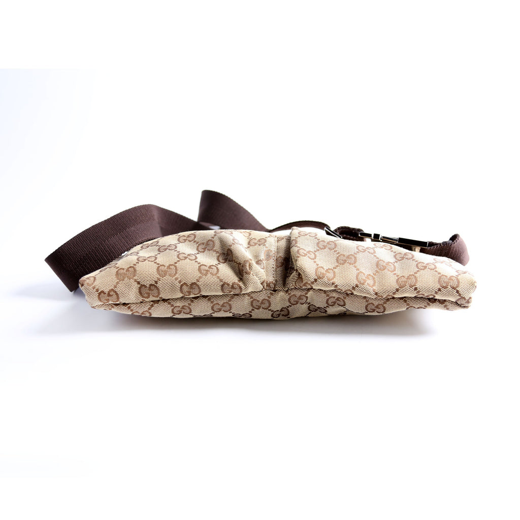 28566 GG Canvas Waist Bag Brown