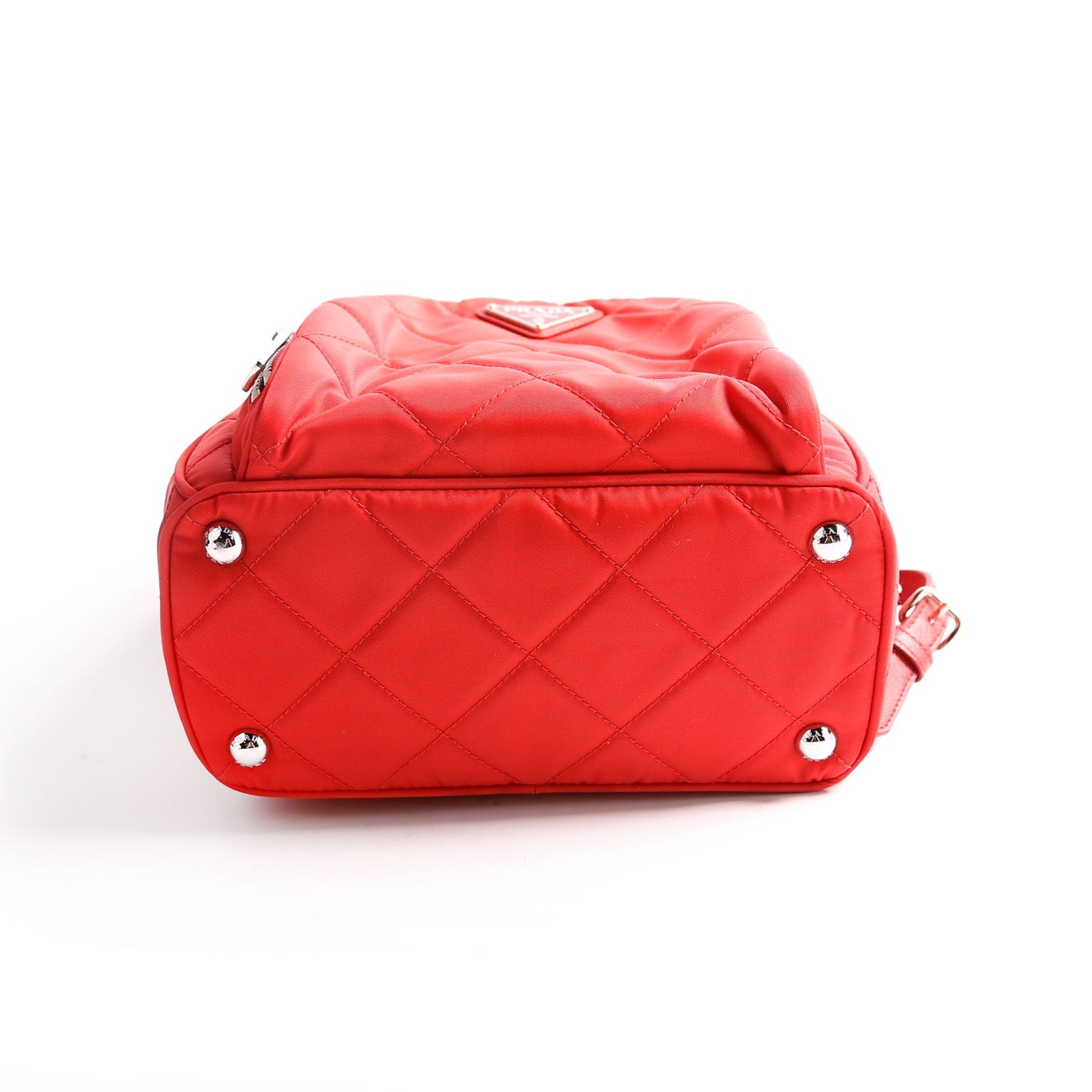 1BZ066 Quilted Nylon Mini Backpack Red