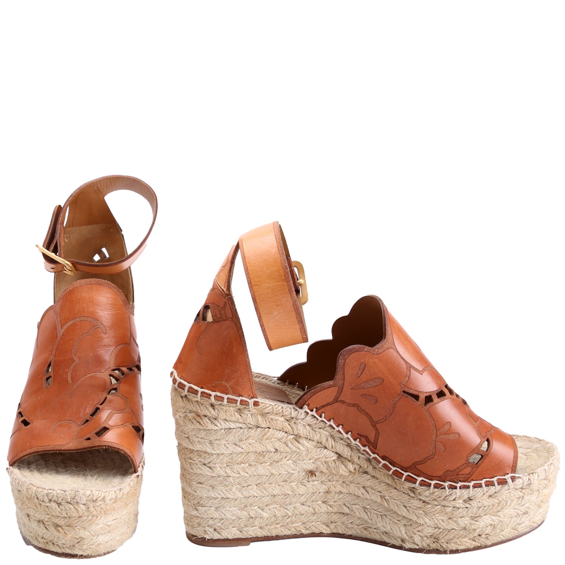 Espadrille Wedges Size 39 Brown