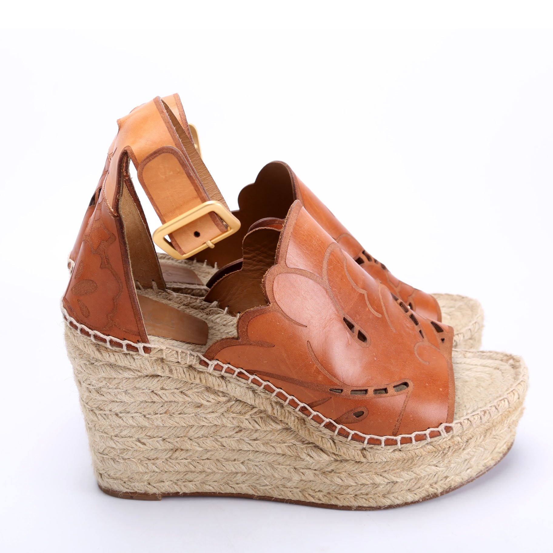 Espadrille Wedges Size 39 Brown