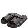 Chypre Leather Sandals Size 39.5 Black