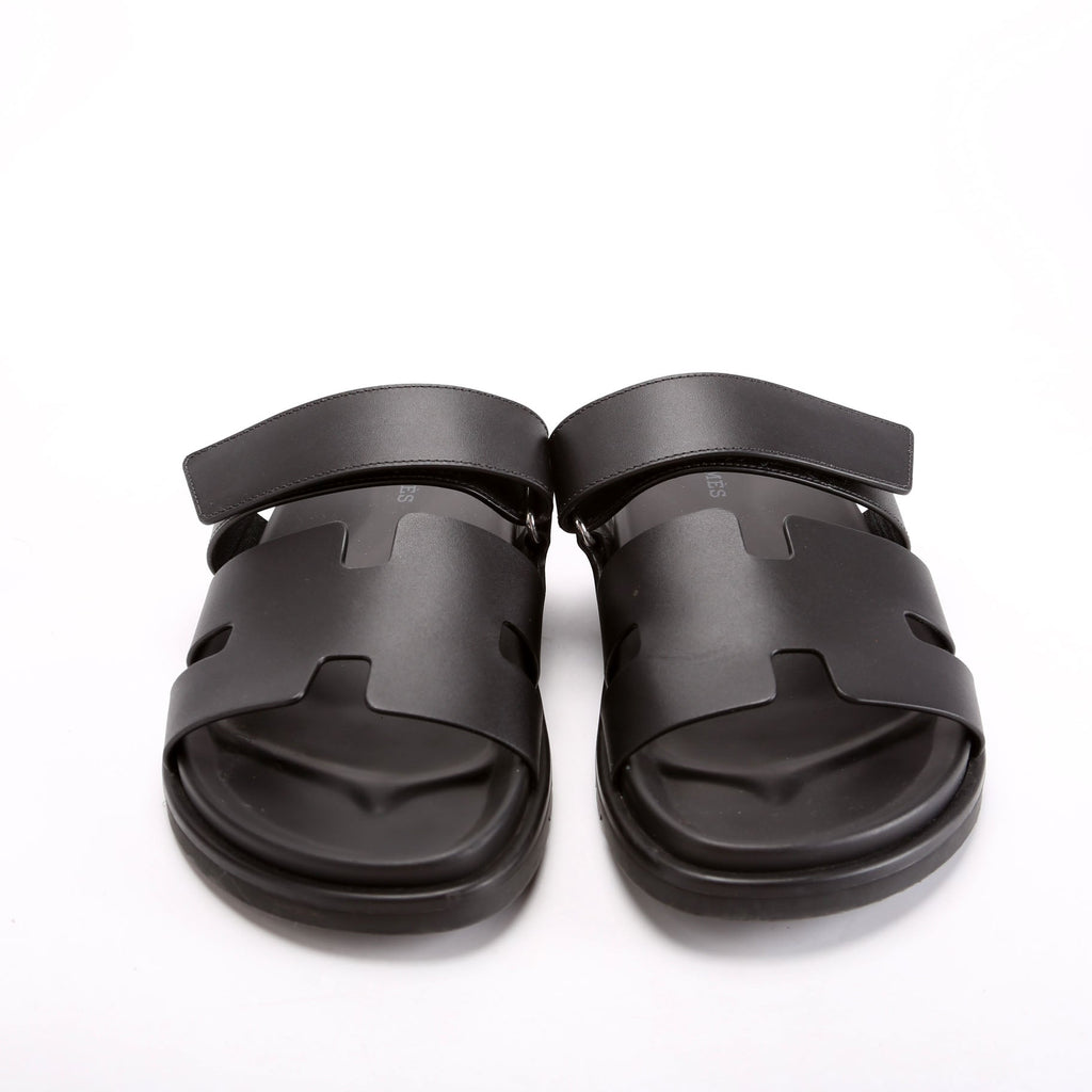 Chypre Leather Sandals Size 39.5 Black