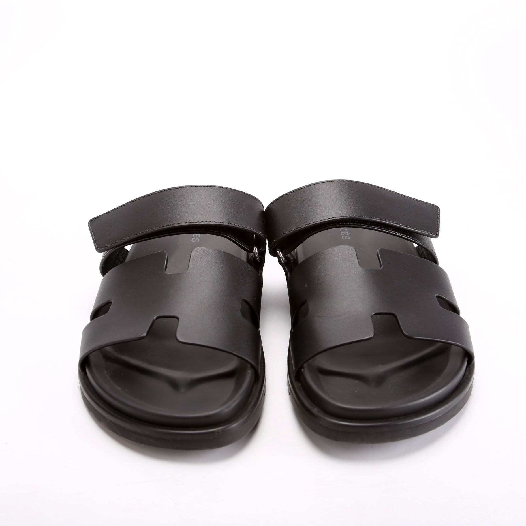 Chypre Leather Sandals Size 39.5 Black