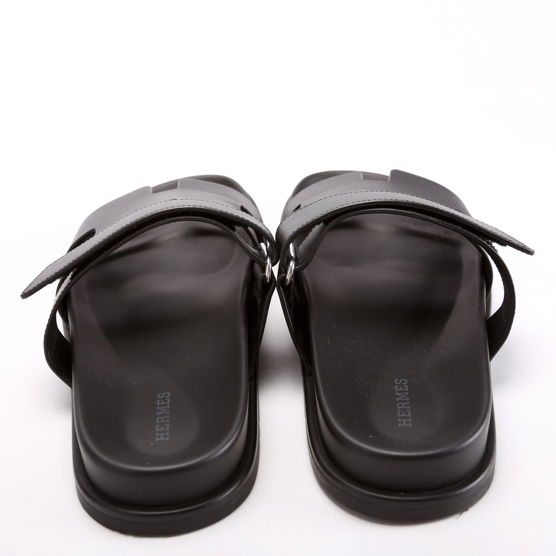 Chypre Leather Sandals Size 39.5 Black