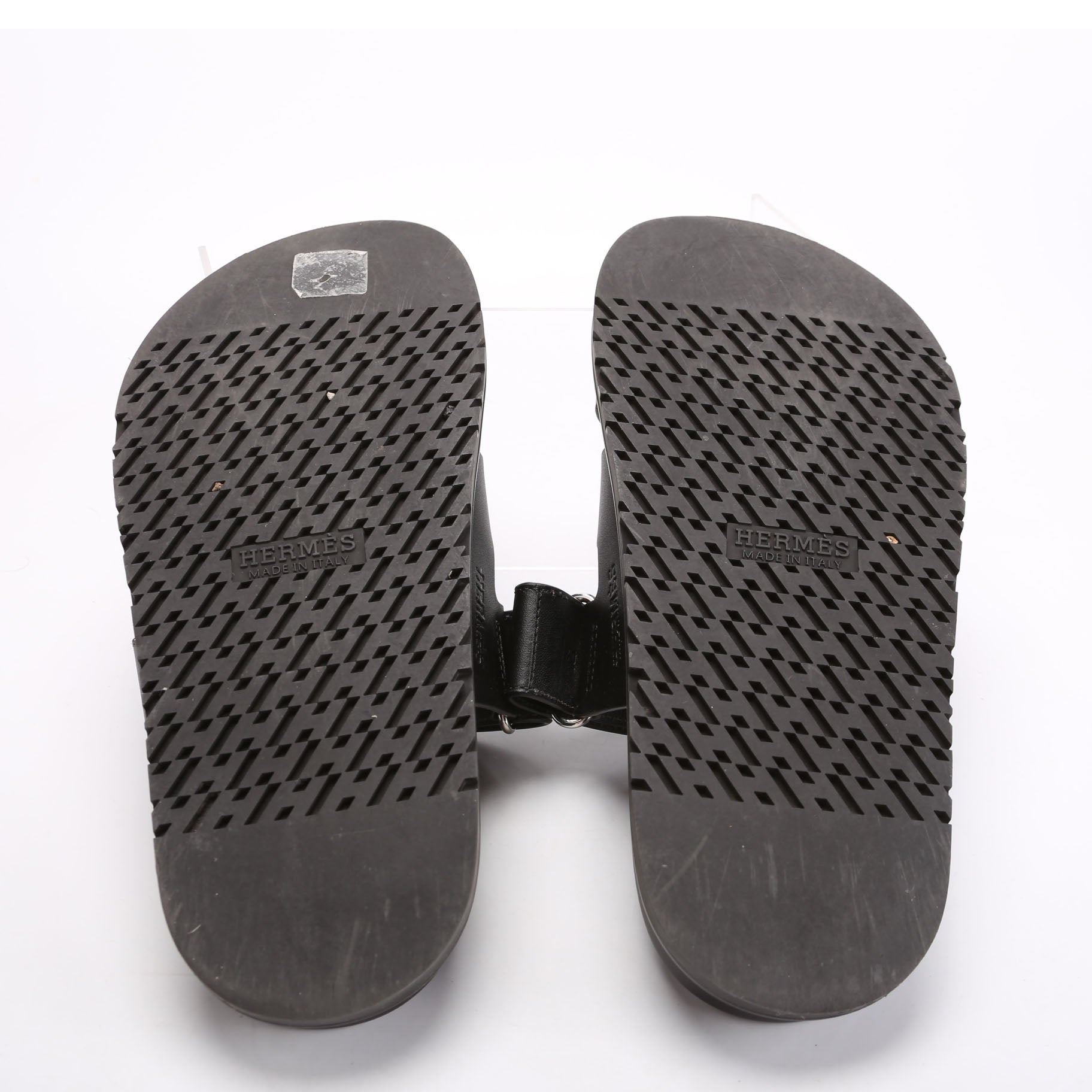 Chypre Leather Sandals Size 39.5 Black