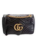 443496 Marmont Leather Shoulder Medium Black