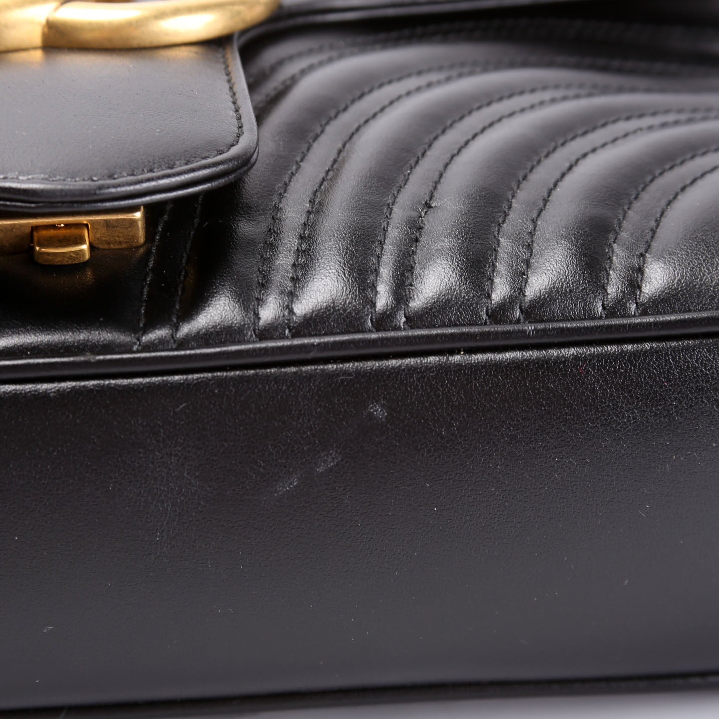 443496 Marmont Leather Shoulder Medium Black