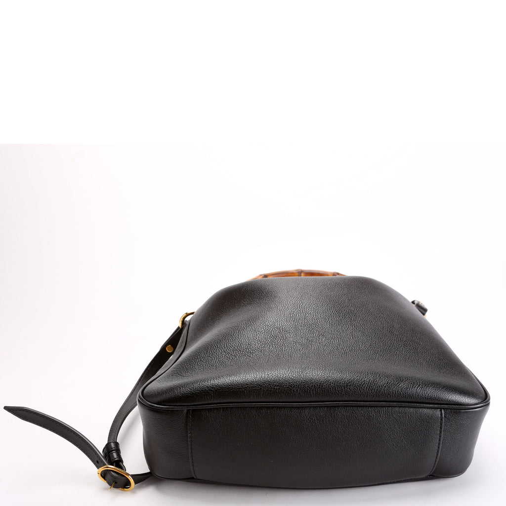 746124 Diana Bamboo Shoulder Bag Medium Black