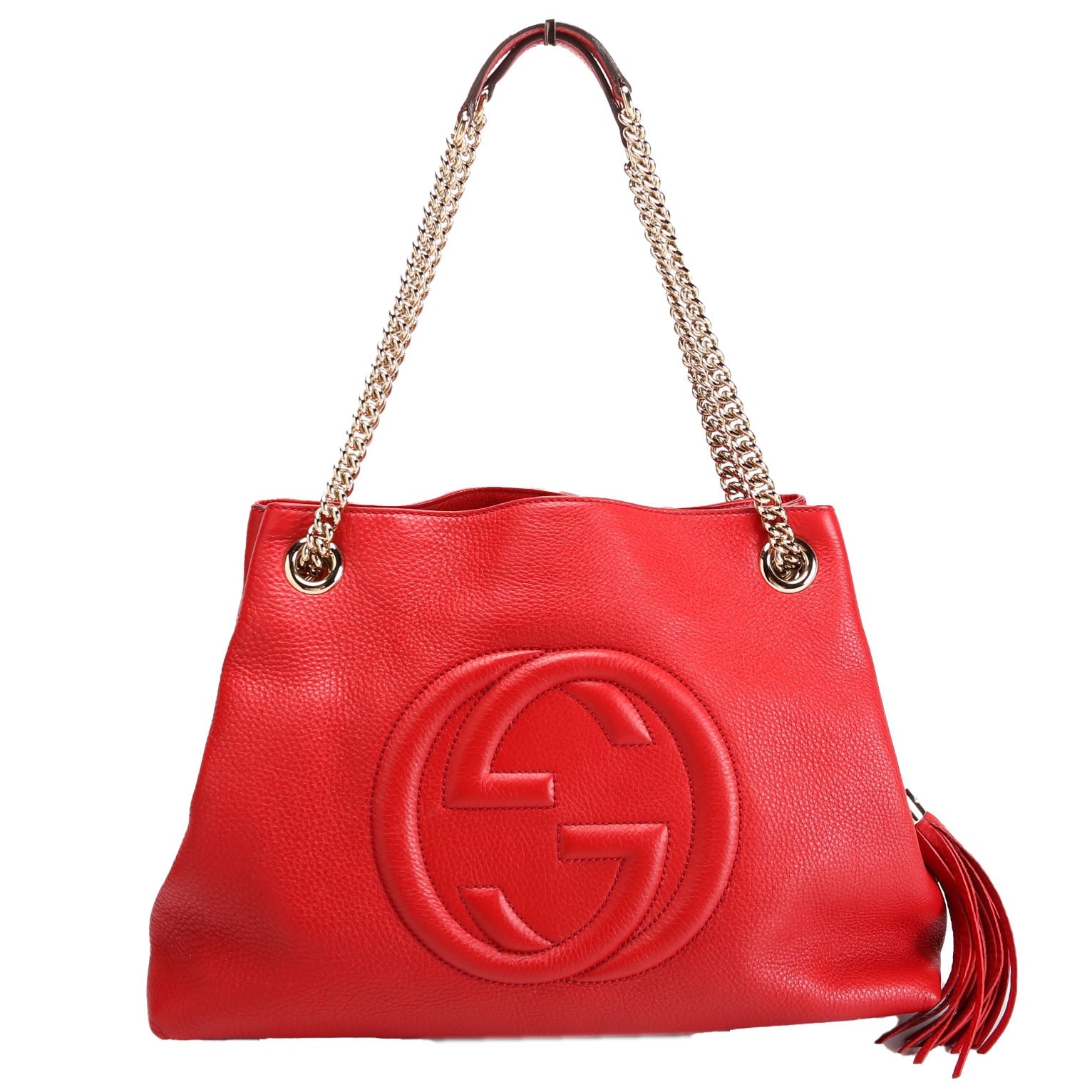 308982 Soho Leather Shoulder Medium Red