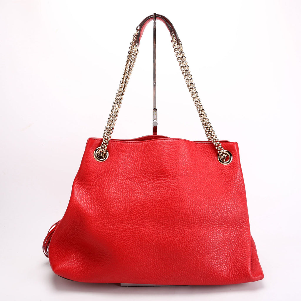 308982 Soho Leather Shoulder Medium Red