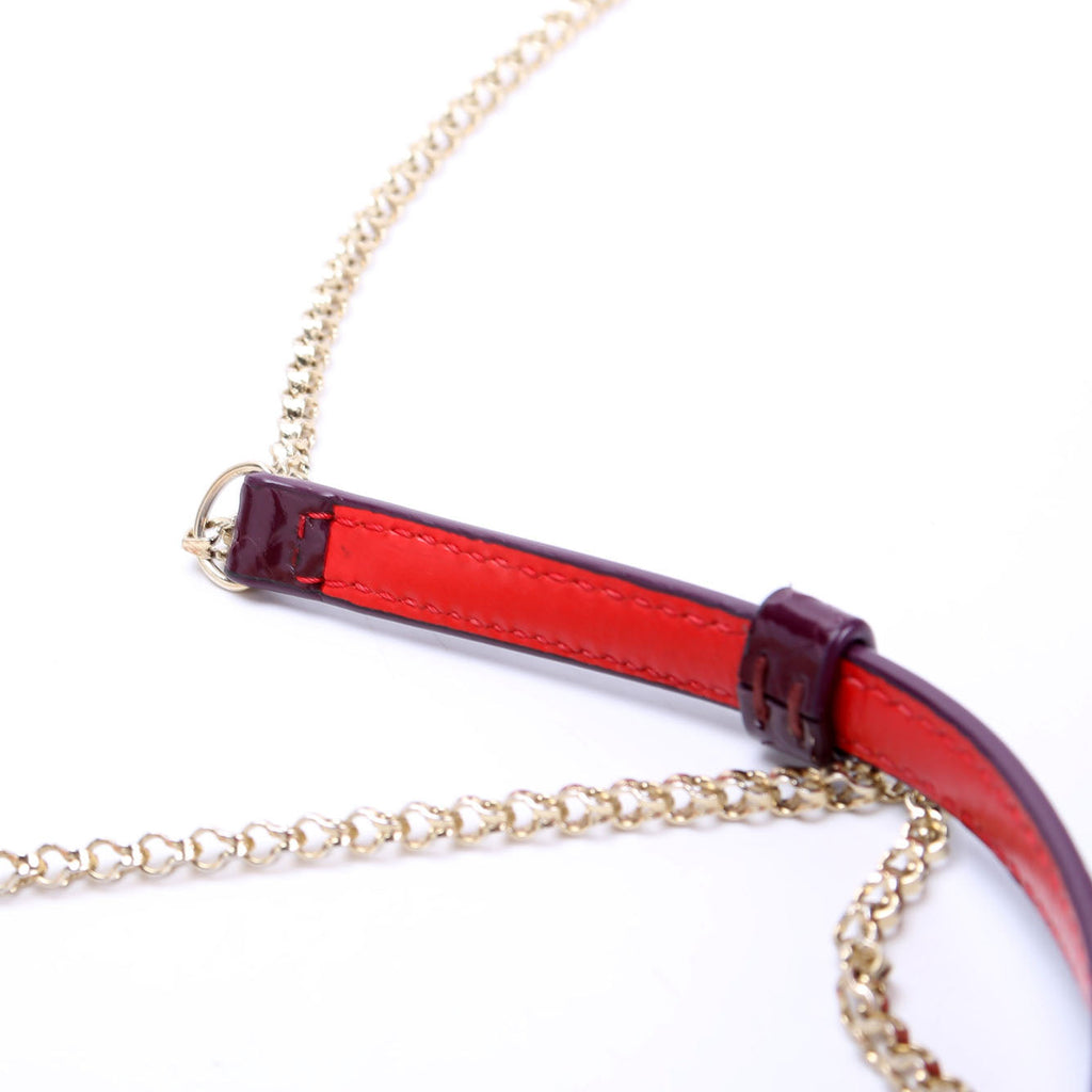 Loubi54 Wallet On Chain Snakeskin Embossed Patent Purple