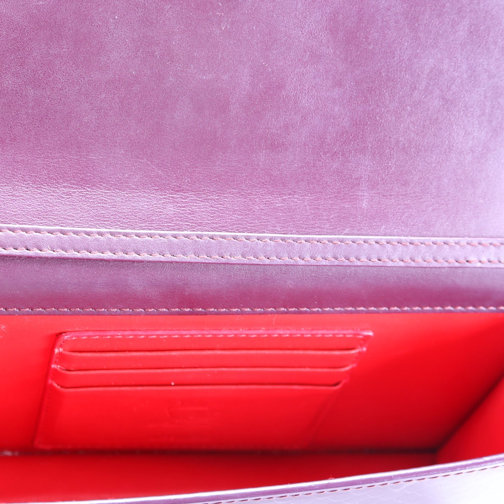 Loubi54 Wallet On Chain Snakeskin Embossed Patent Purple