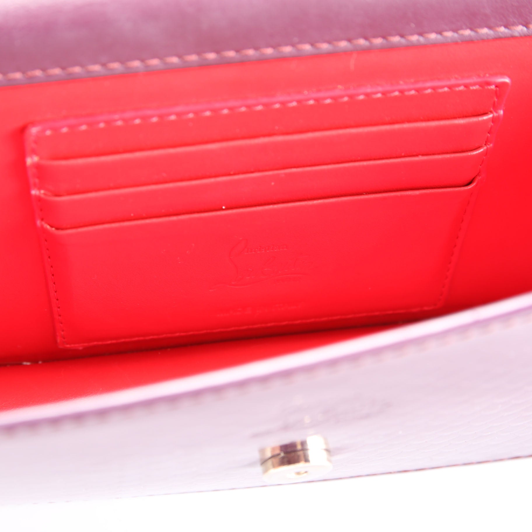 Loubi54 Wallet On Chain Snakeskin Embossed Patent Purple