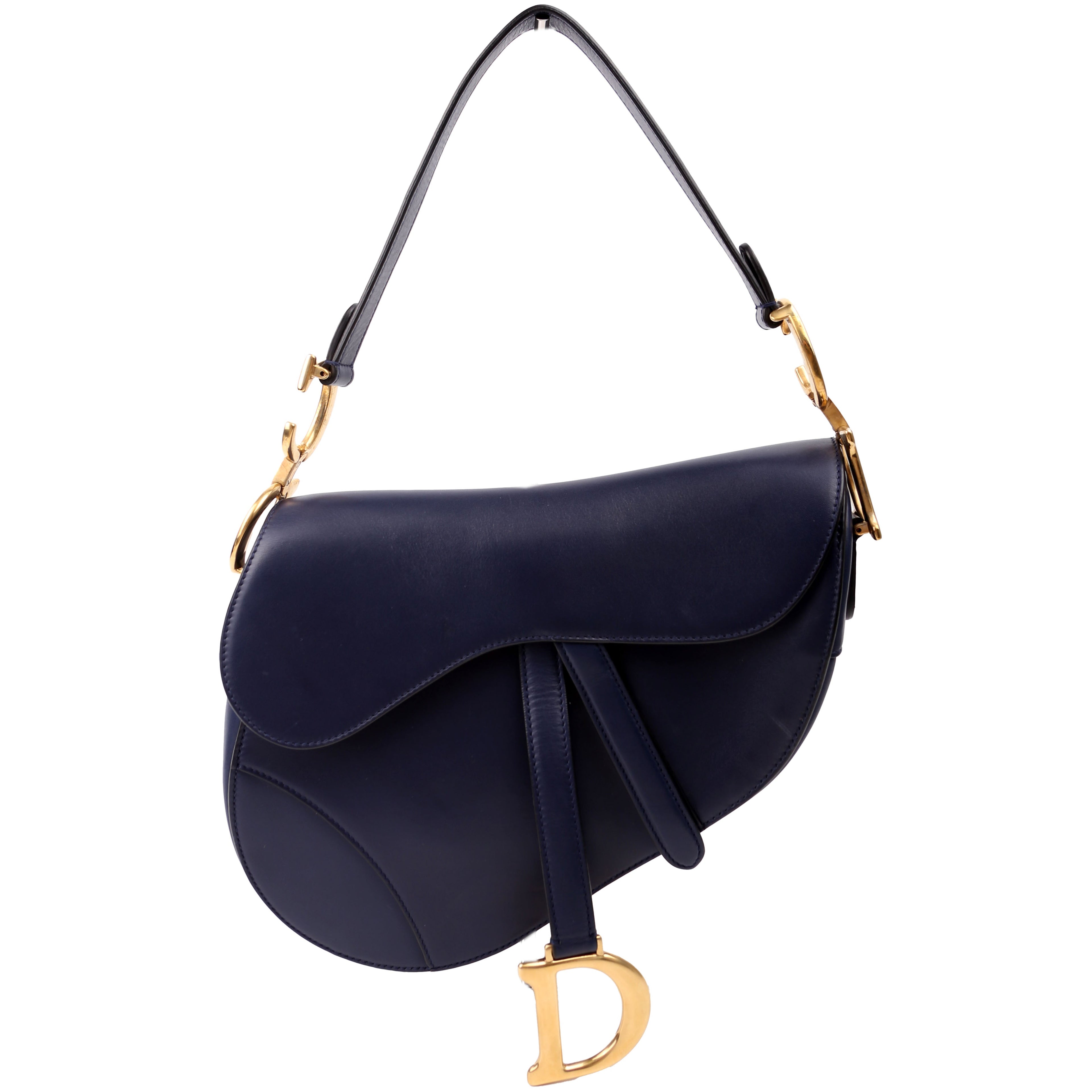 Dior Saddle Bag Leather Navy Blue