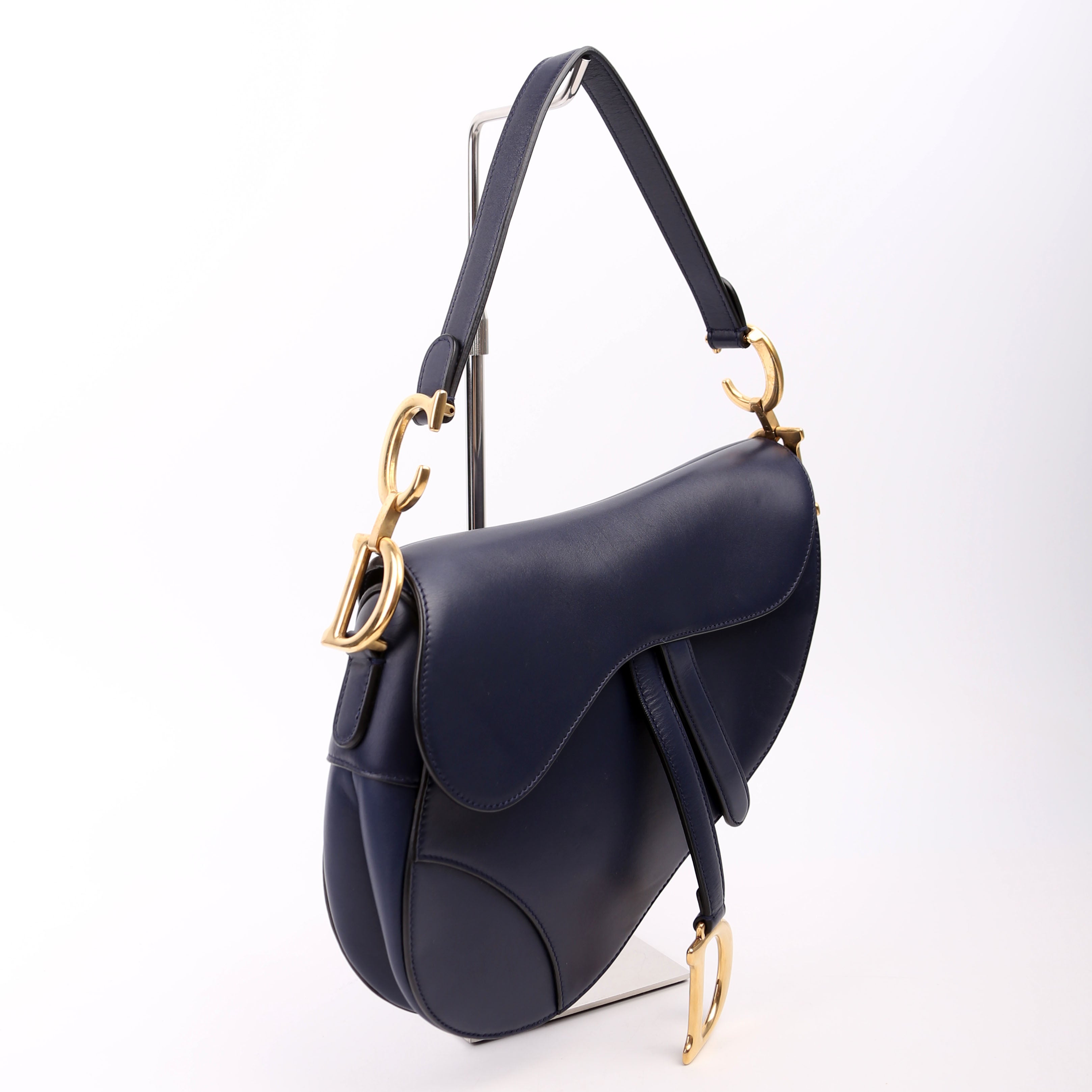Dior Saddle Bag Leather Navy Blue