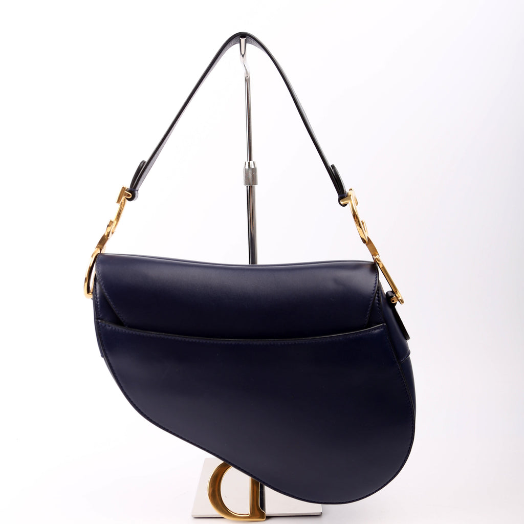Dior Saddle Bag Leather Navy Blue