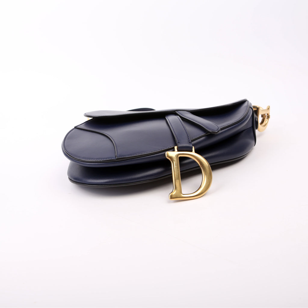 Dior Saddle Bag Leather Navy Blue