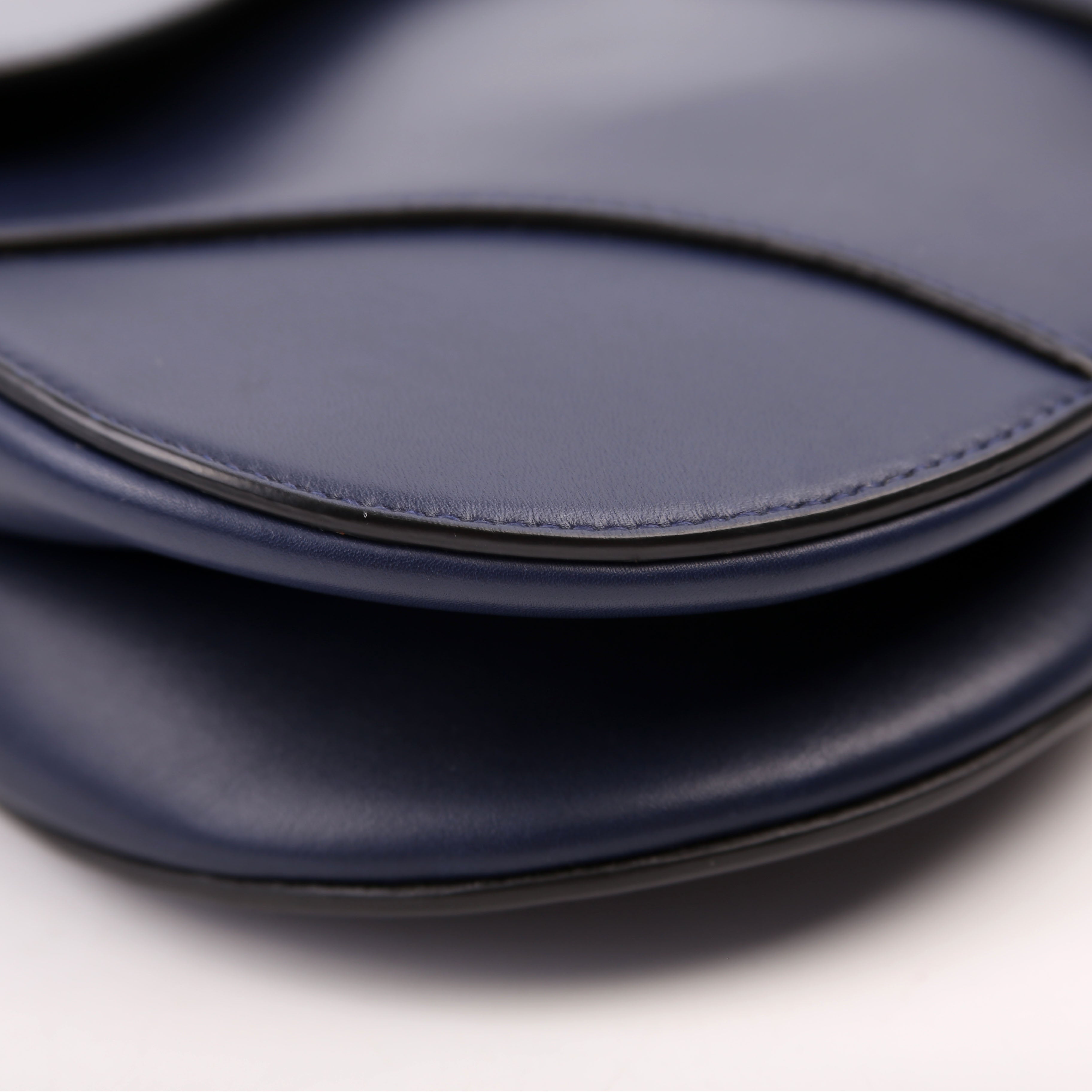 Dior Saddle Bag Leather Navy Blue