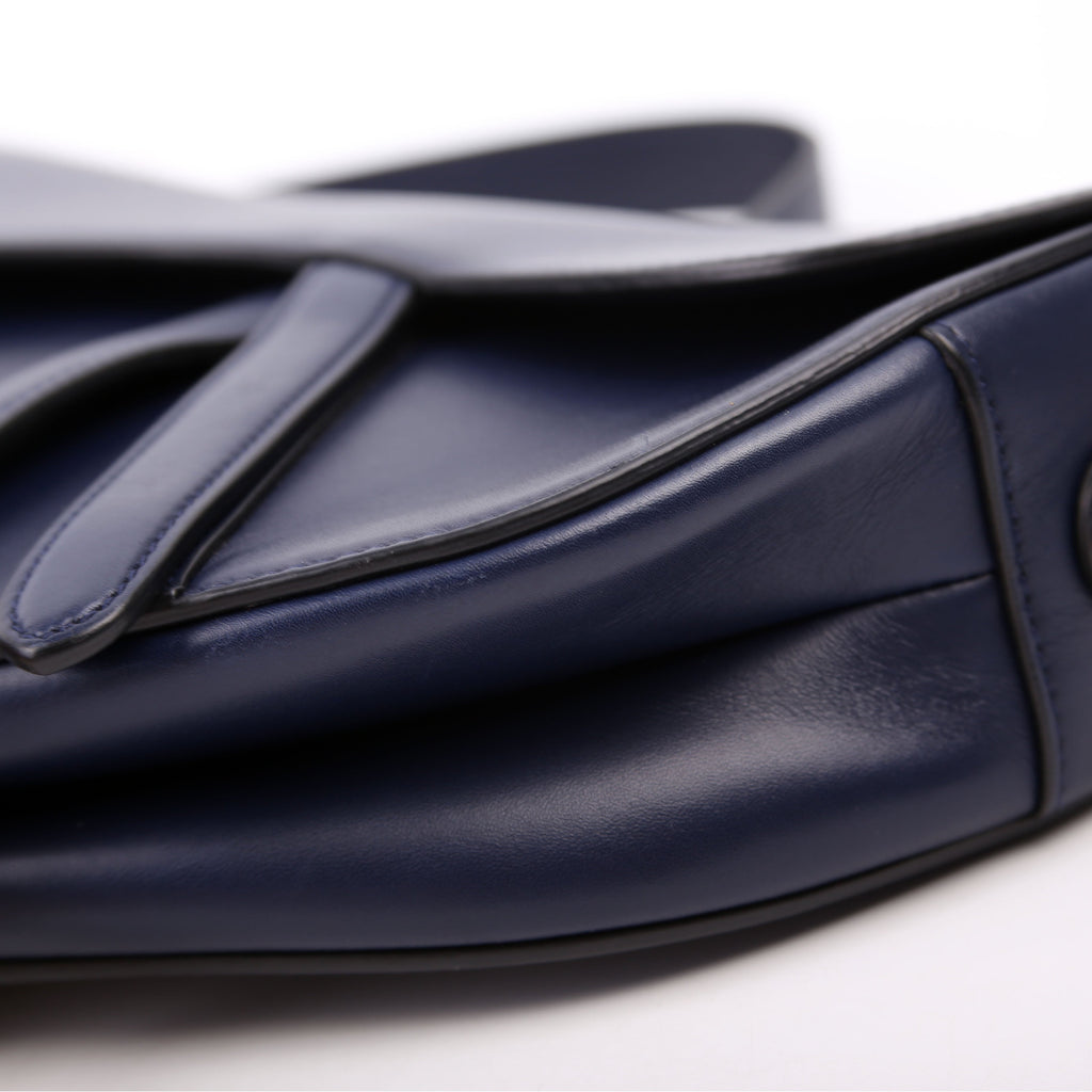 Dior Saddle Bag Leather Navy Blue