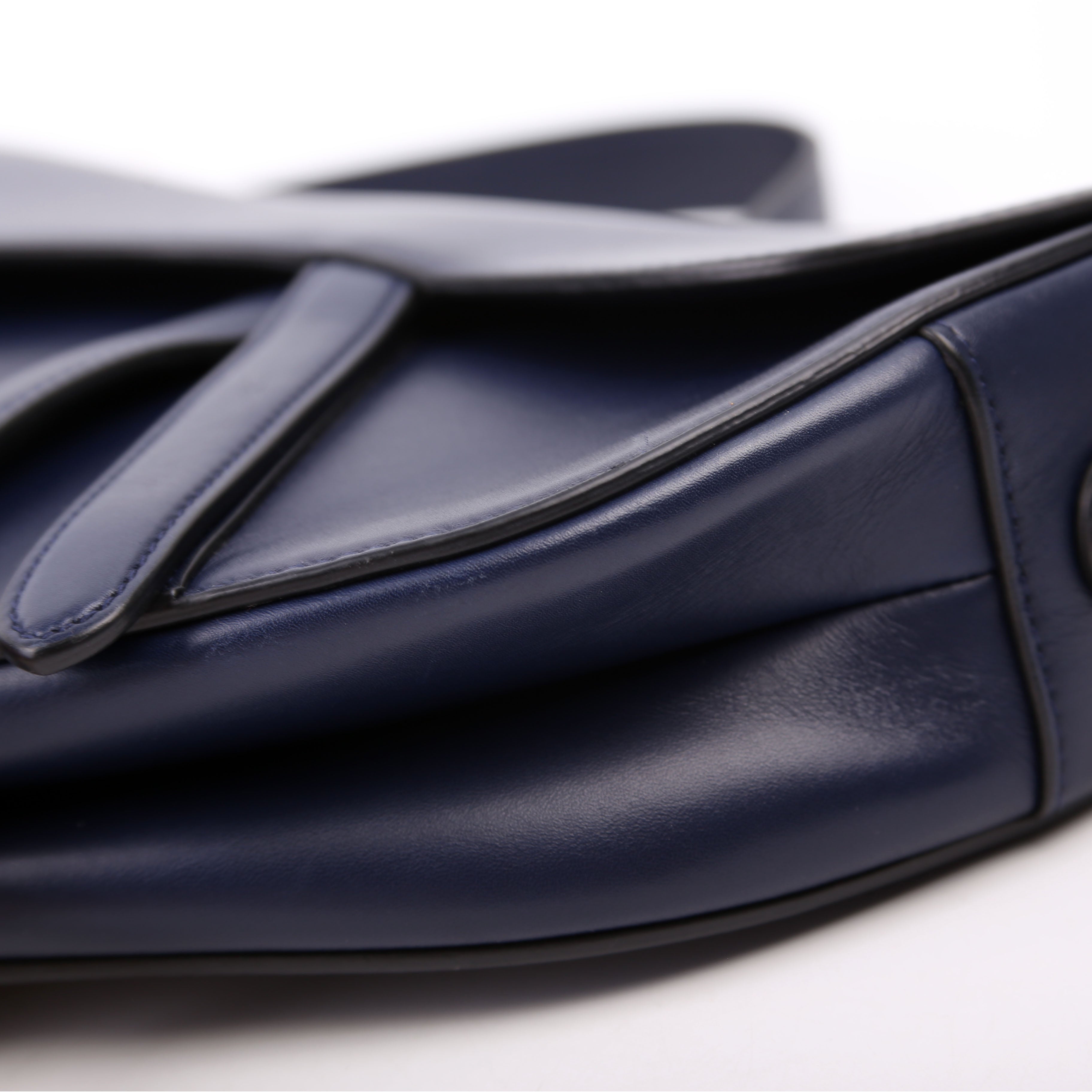 Dior Saddle Bag Leather Navy Blue