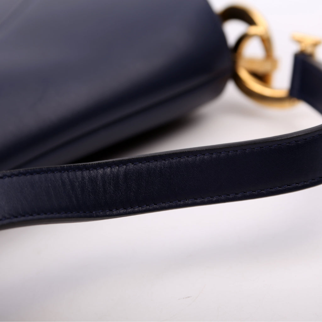 Dior Saddle Bag Leather Navy Blue