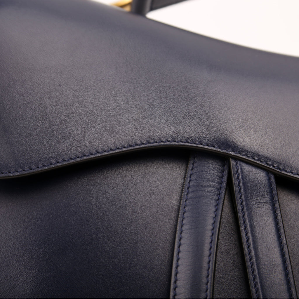 Dior Saddle Bag Leather Navy Blue