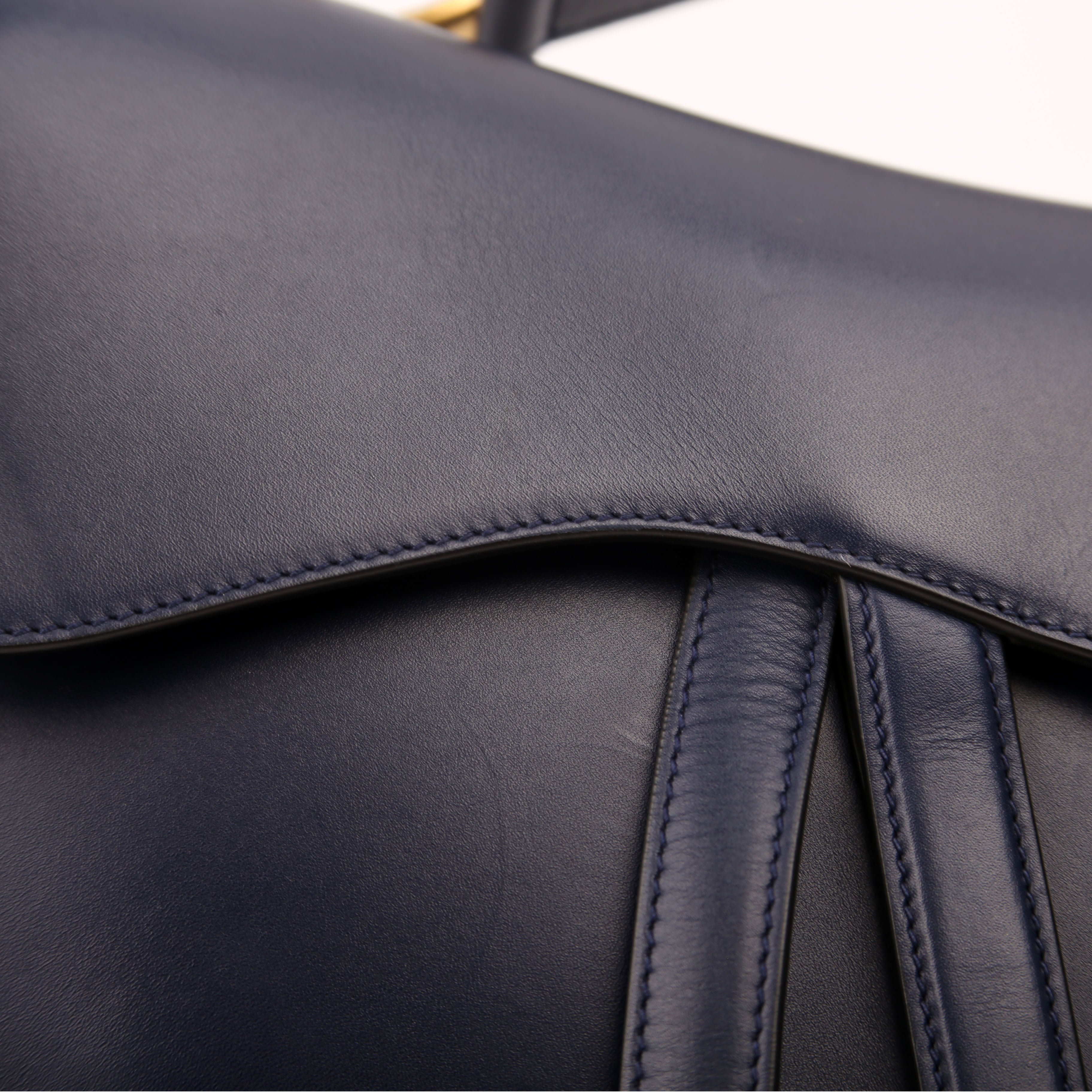 Dior Saddle Bag Leather Navy Blue