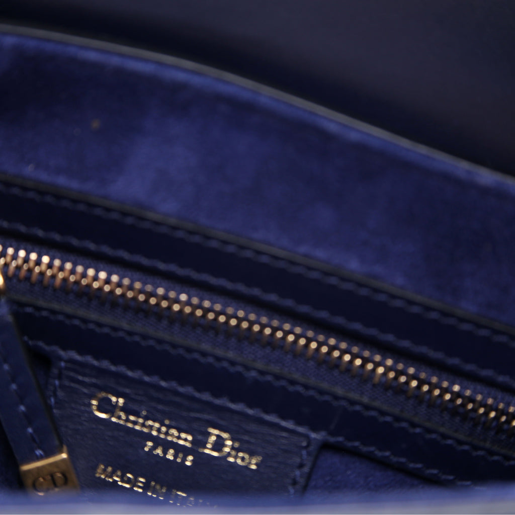 Dior Saddle Bag Leather Navy Blue