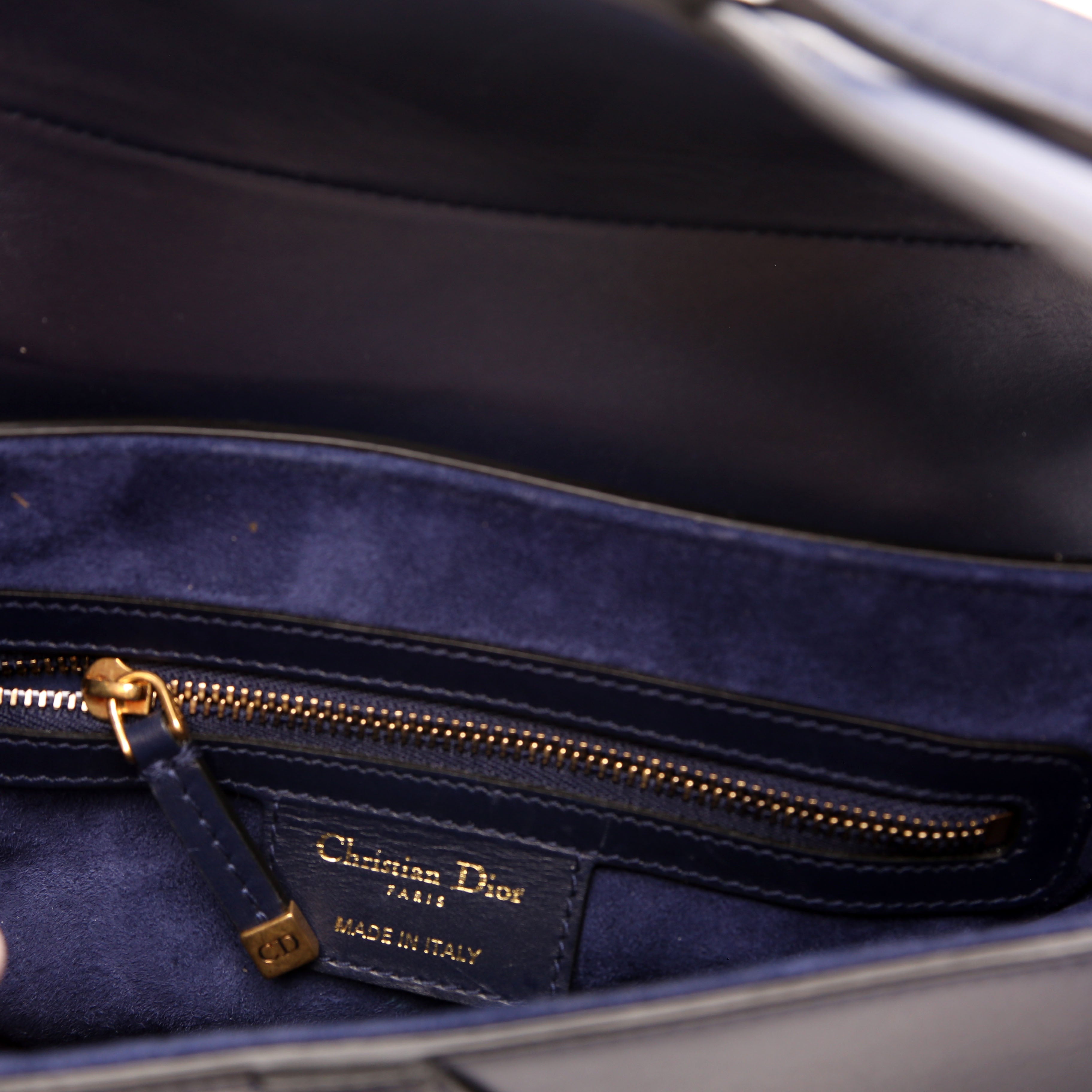 Dior Saddle Bag Leather Navy Blue