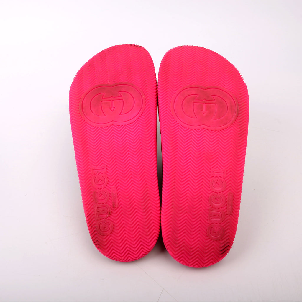 Gucci Criss Cross Rubber Slides Size 39 Red/Green