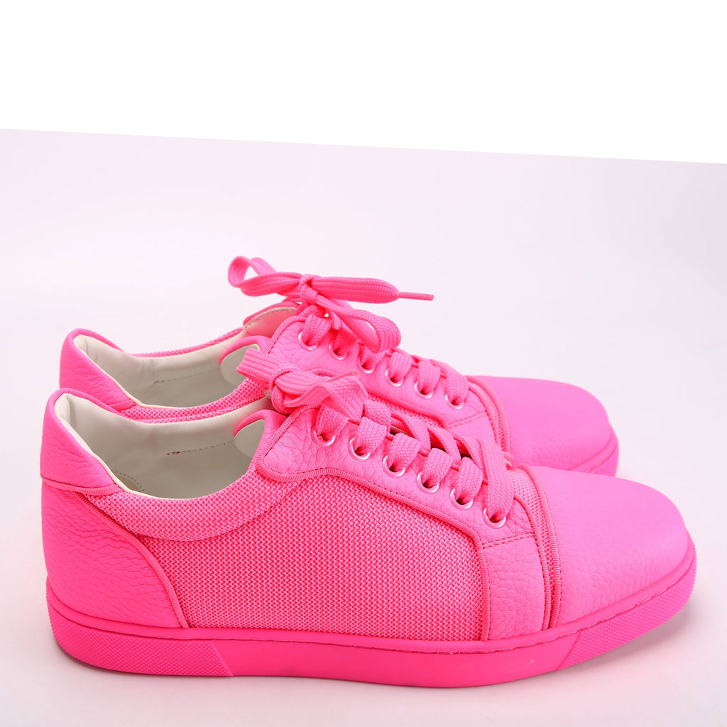 Vieira Mesh/ Leather Flat Sneakers Neon Pink Size 38.5