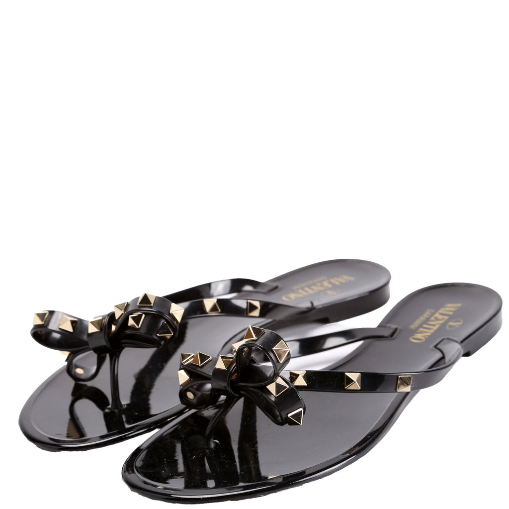 Rockstud Jelly Flip Flops Size 40 Black