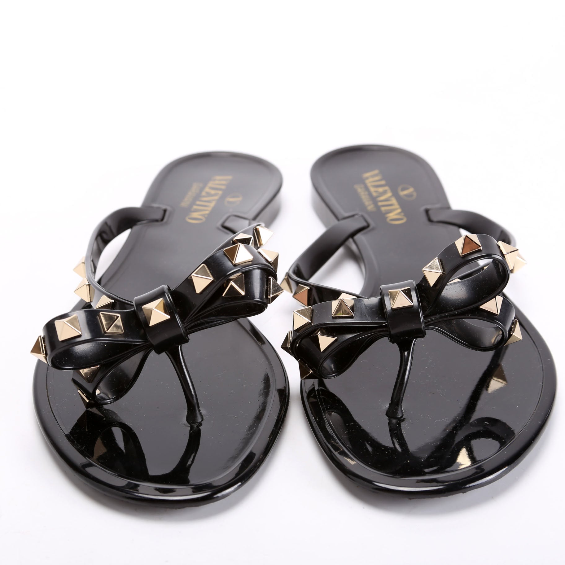 Rockstud Jelly Flip Flops Size 40 Black
