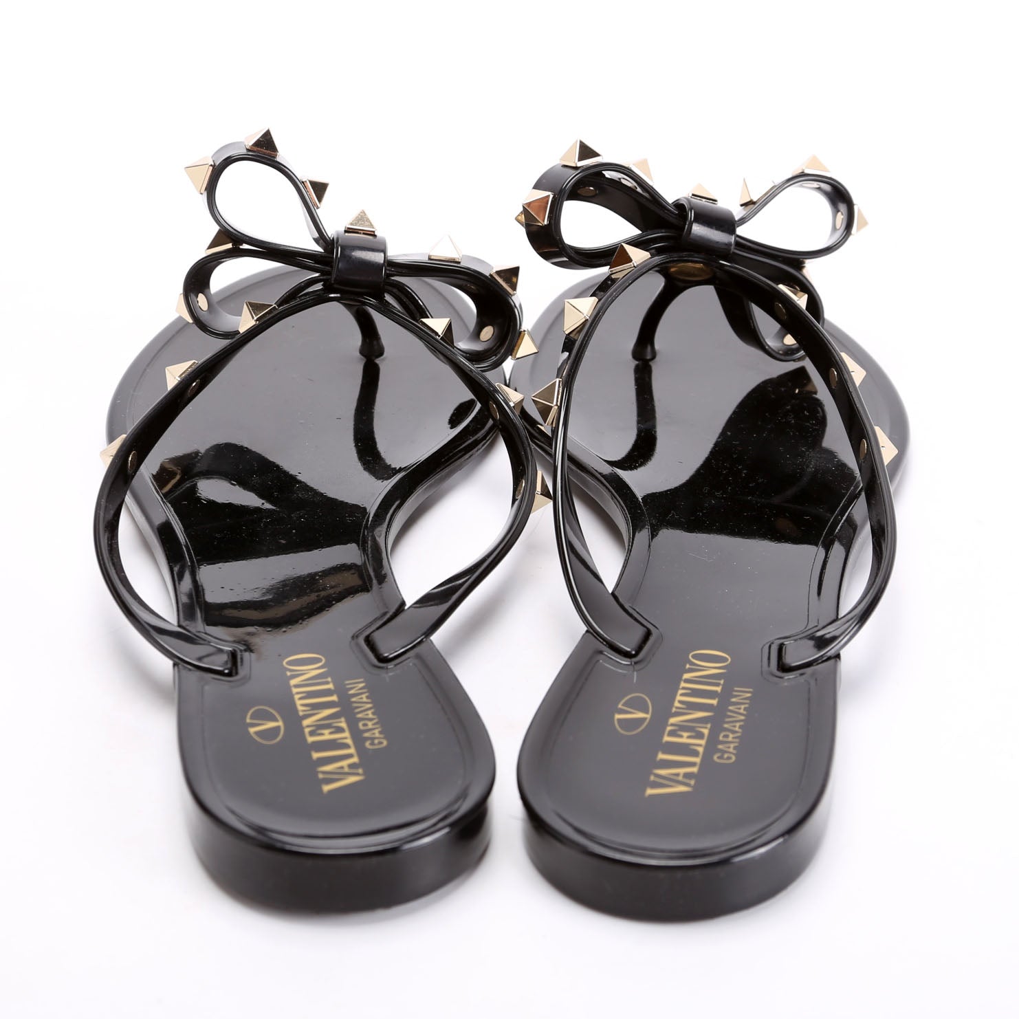 Rockstud Jelly Flip Flops Size 40 Black