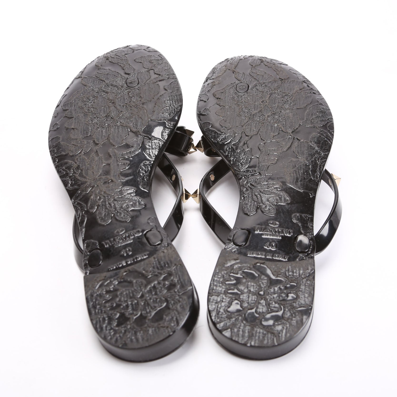 Rockstud Jelly Flip Flops Size 40 Black