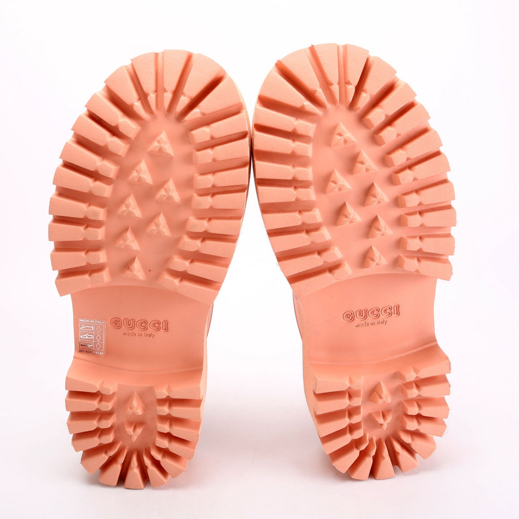 GG Rubber Lug Sole Platform Sandals Size 42 Pink