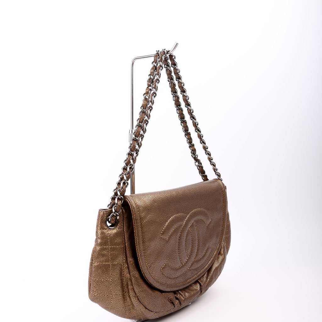 Half Moon Flap Caviar 12M Gold