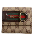 138029 GG Web Horsebit Compact Wallet
