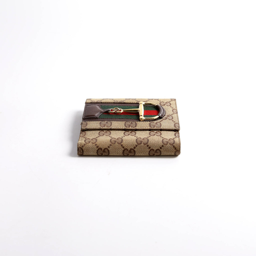 138029 GG Web Horsebit Compact Wallet
