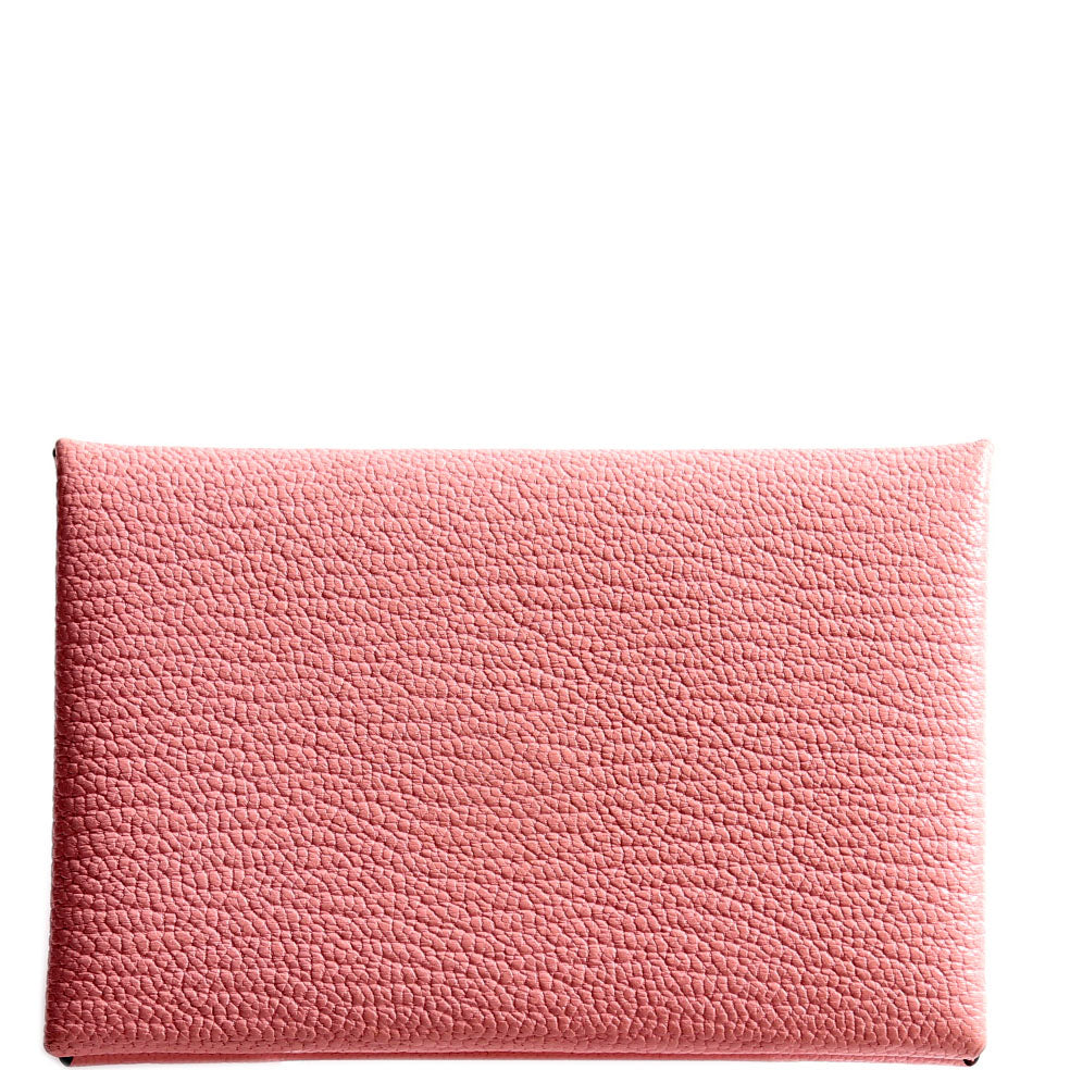 Hermes Calvi Card Case Pink