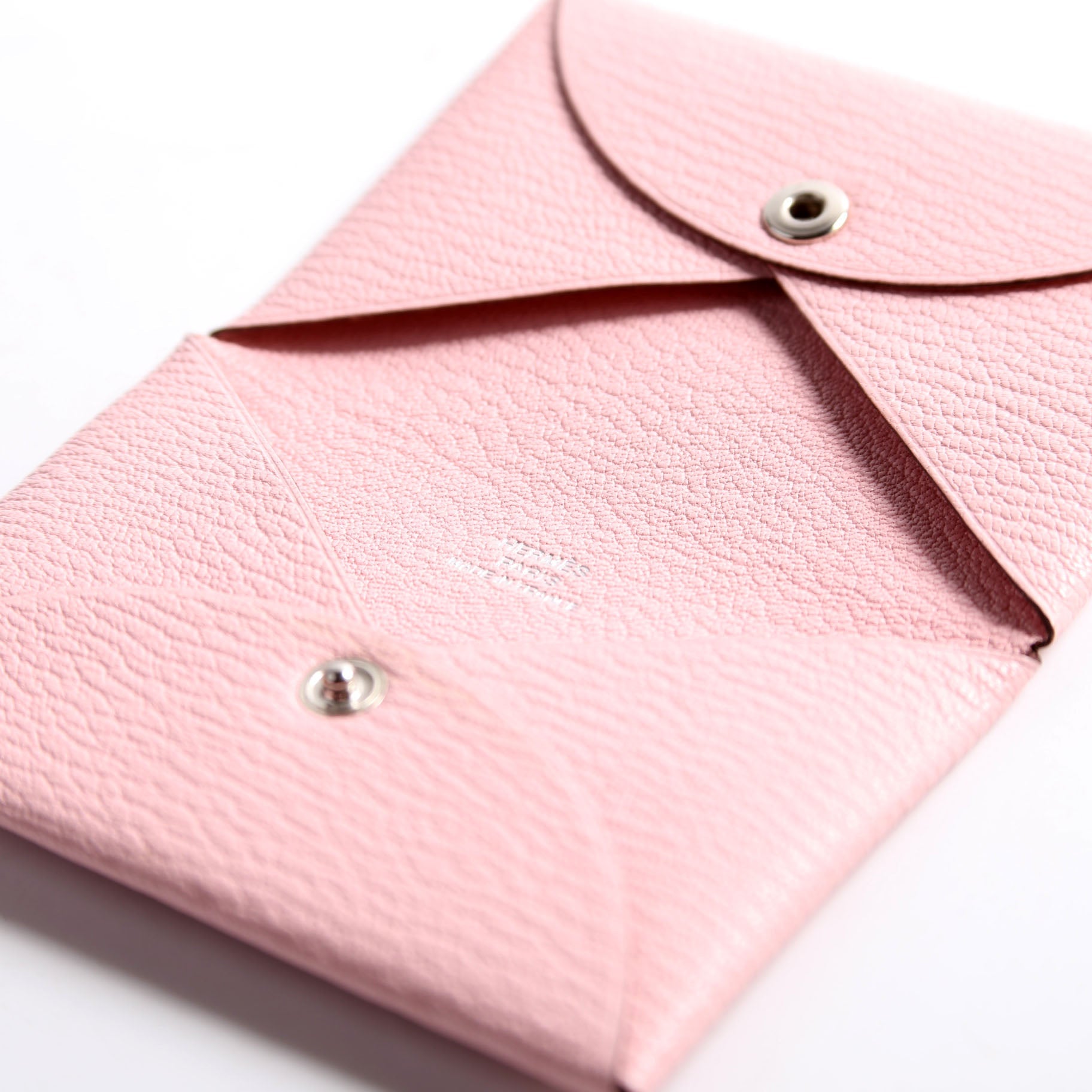 Hermes Calvi Card Case Pink