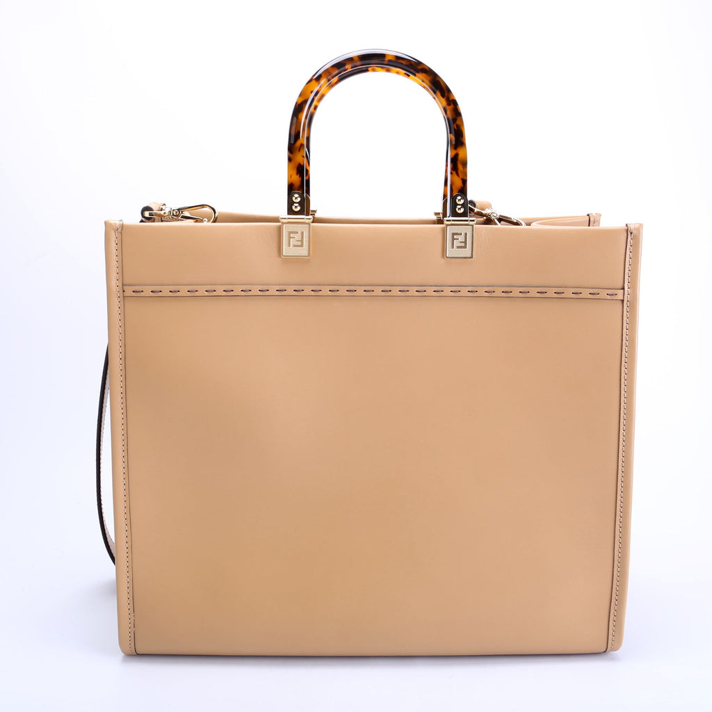 Fendi 8BH386 Sunshine Shopper Medium Leather Tan