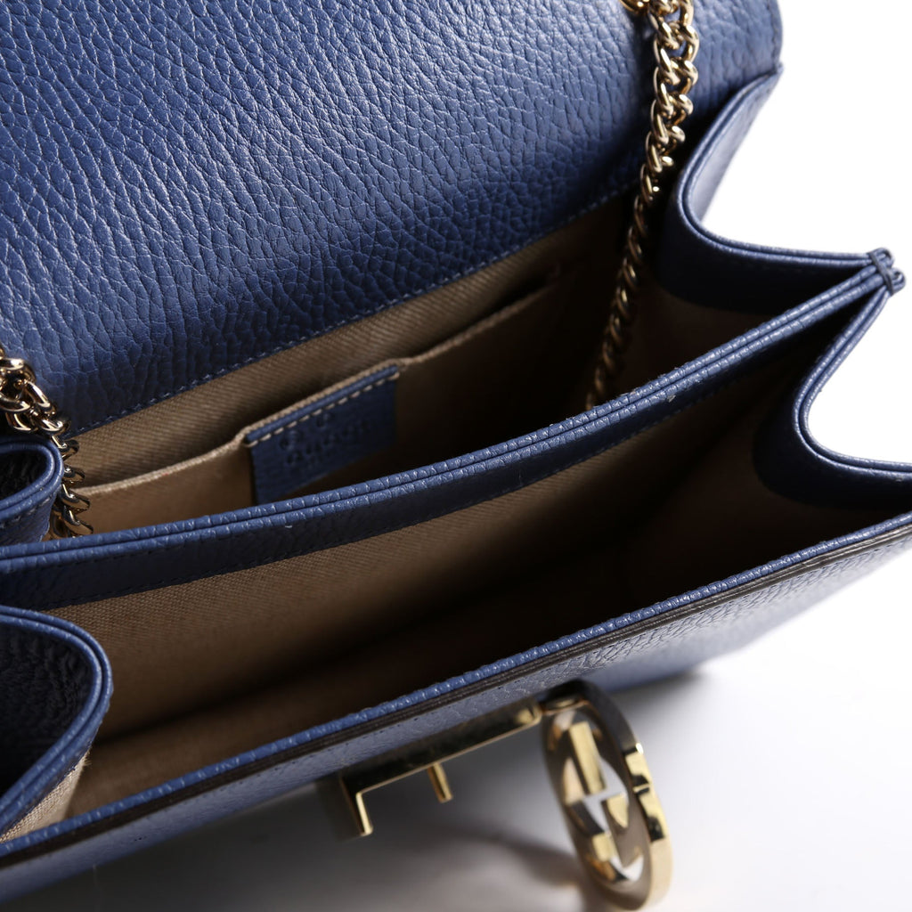 Gucci 510304 Interlock Small Crossbody Blue