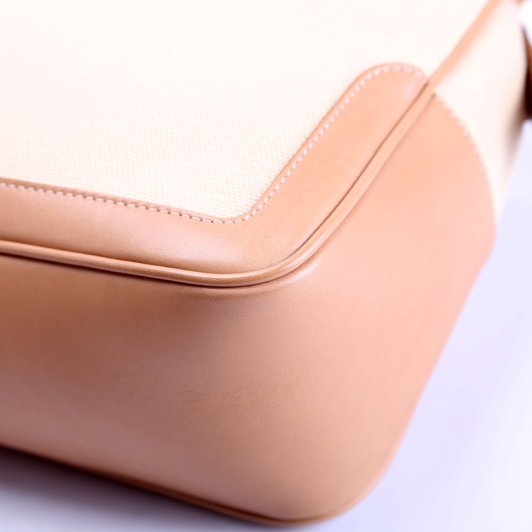 SAINT LAURENT 786156 Canvas/Leather Camera Top Handle Beige/Tan