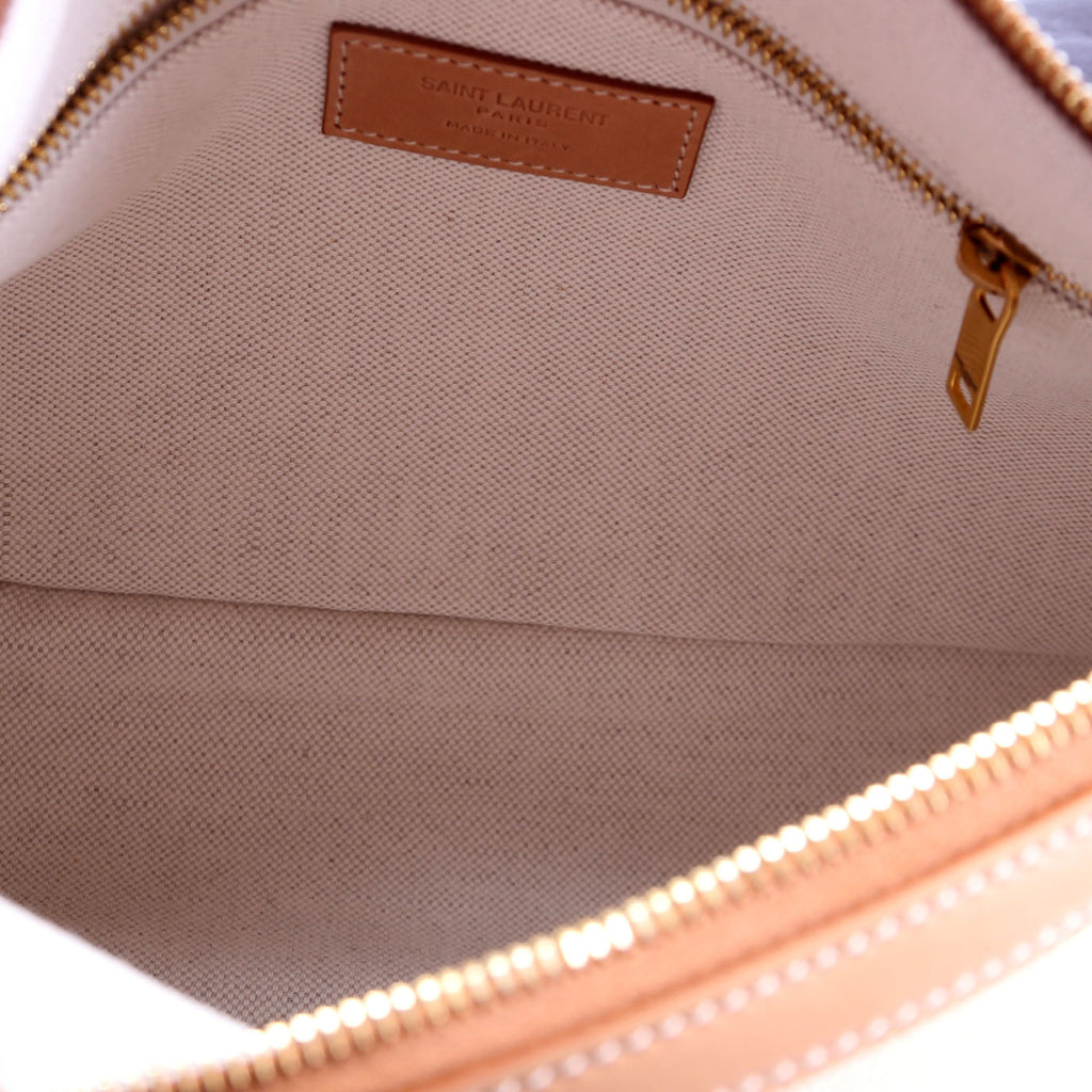 SAINT LAURENT 786156 Canvas/Leather Camera Top Handle Beige/Tan
